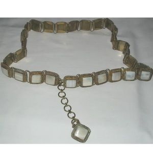 Mother of Pearl chain link belt VTG